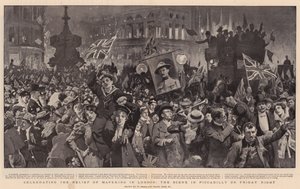 Celebrating the Relief of Mafeking in London, the Scene in Piccadilly on Friday Night